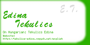 edina tekulics business card